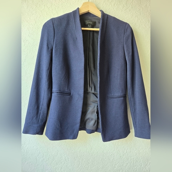 J. Crew Going Out Blazer Navy Blue Size 00 Collegiate - Picture 6 of 11
